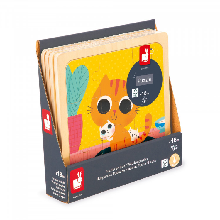 Деревянный пазл "Котик"