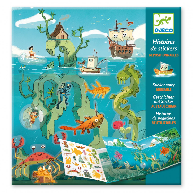 Набор многоразовых наклеек. Приключения в море (Adventure at sea)