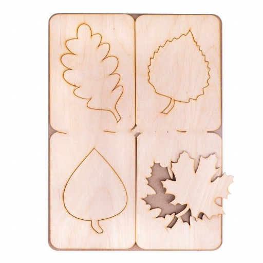 Набор деревянных трафаретов &quot;Листья и деревья&quot;. 