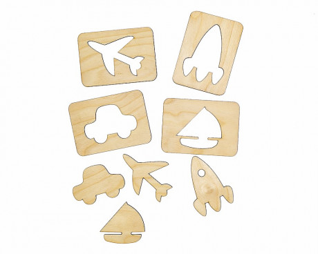 Набор деревянных трафаретов &quot;Транспорт&quot;