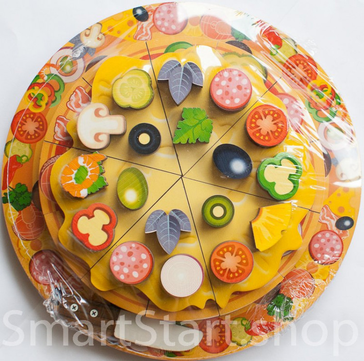 Развивающая игра "Пицца" (дерево, 54 элемента, 5 слоев)