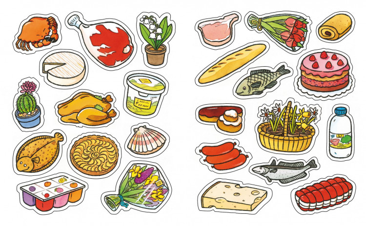 В магазине. Наклейки. Раннее развитие малыша