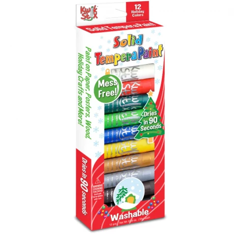 Набор красок. Kwik Stix Tempera Paint Holiday Set. 12 цветов, новогодние