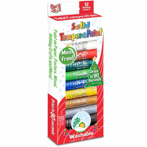 Набор красок. Kwik Stix Tempera Paint Holiday Set. 12 цветов, новогодние