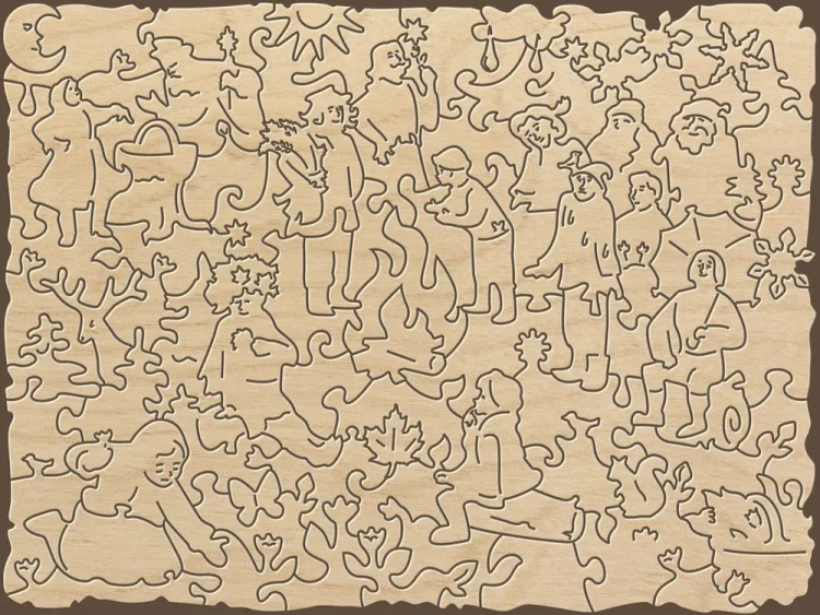 Фигурный деревянный пазл 