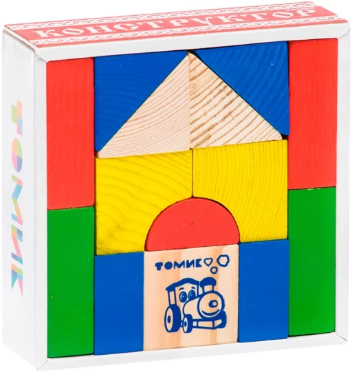 Деревянный конструктор &quot;Цветной&quot; 14 деталей