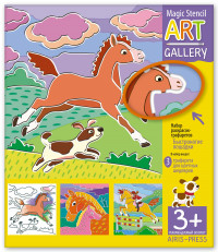 Трафареты. Быстроногие лошадки (3 пластиковые основы)