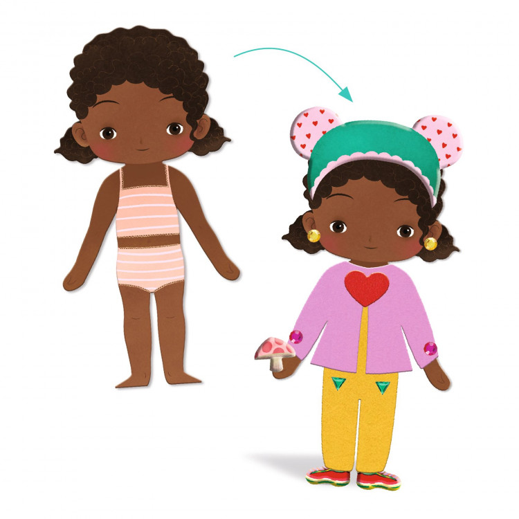 Бумажные куклы Djeco. Наряды из фетра