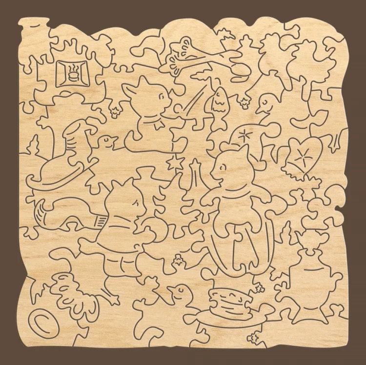 Фигурный деревянный пазл 