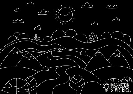 Коврик-раскраска для мелков &quot;Холмы&quot;