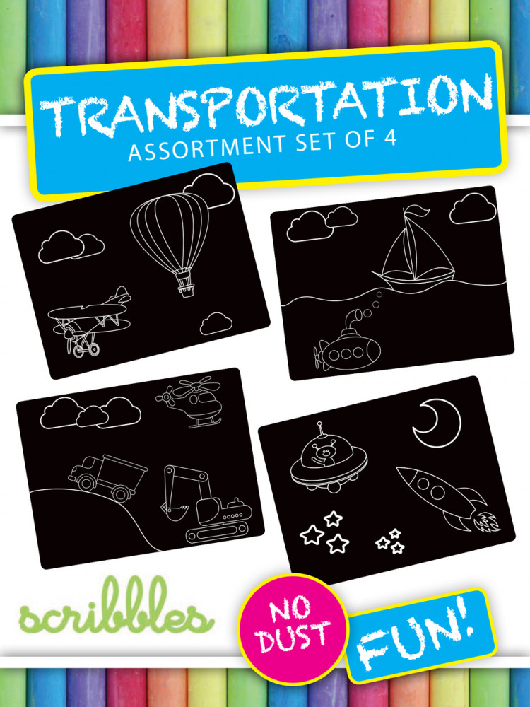 Коврик-раскраска для мелков "Транспорт" (набор)