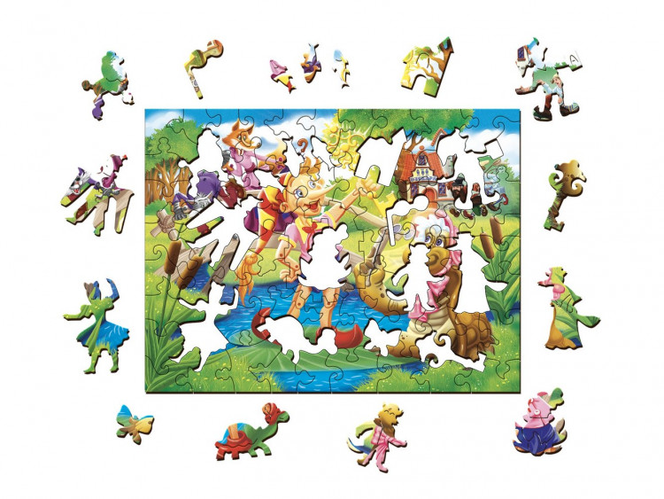 Фигурный деревянный пазл  